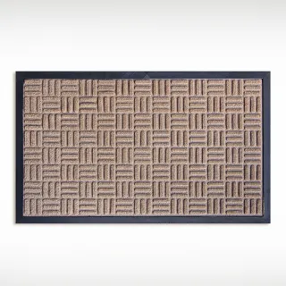 Capacho Porta Entrada Decorativo 40 X 60 Borracha Antiderrapante - QUADRADOS MARROM