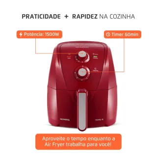 Air Fryer Mondial 4L 1.500 Watts - AFN-40-FR: Fritadeira elétrica sem óleo - 220V