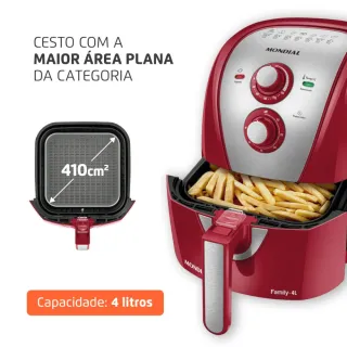 Air Fryer Mondial AFN-40-RI 4L 1.500 Watts - Fritadeira elétrica sem óleo - 110V