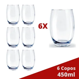 Copos Redondo California Vidro Transparente 450ml - Único