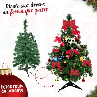 Enfeites Natal Árvore Completa Pronta Pisca Pisca 27 60cm - 110V