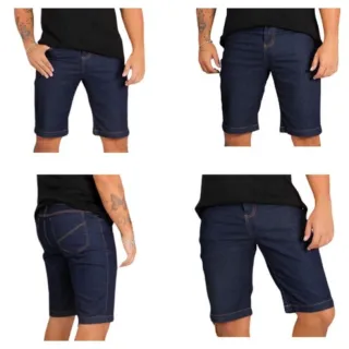 Shorts masculinos jeans pretos de alta qualidade - Loja de fábrica - Preta