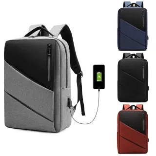 Mochila Impermeável Unissex para Viagem e Trabalho com USB