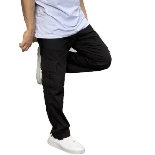 Calça Feminina Cargo Larga com Cordão - 6 Bolsos Skate - jeans
