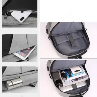 Mochila Impermeável Unissex para Viagem e Trabalho com USB - Cores Aleatorio