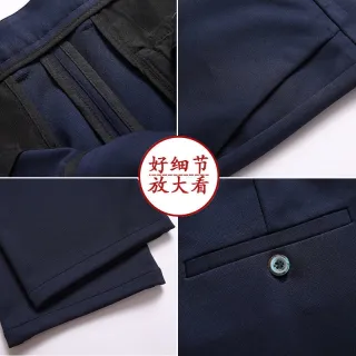 Mostrando Calça Reta de Alta Qualidade Masculina para Pai Gordo, Tamanho Extra Grande - Azul Marinho